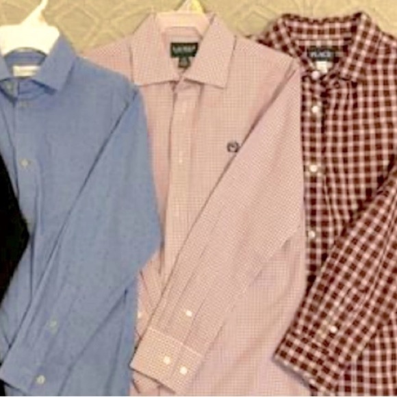 🎈$5 Find! Youth Children’s Place Shirt. Deep Red Plaid. - Picture 2 of 3